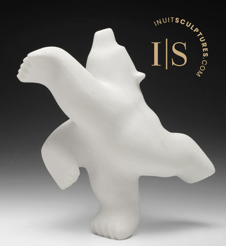 12" Limited Edition DANCING CHRISTMAS BEAR by Johnny Manning (Italian Marble) CHRISTMAS COLLECTION