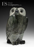 8" SIGNATURE Owl RARE Grey Stone by Pits Qimirpik *Brigadier*