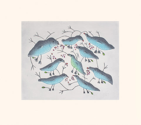 2021 Birds Eating Berries by MALAIJA POOTOOGOOK