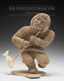 15" Masterpiece Whale Bone Fisherman by world famous Goota Ashoona