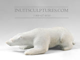 7" Lying Polar Bear Gjoa Haven Joseph Suqslaq