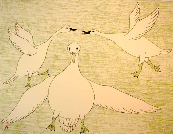 1981 GEESE IN SPRING by Haunak Mikkigak