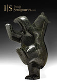 21" SIGNATURE  Dancing Bear by Ashevak Adla *Midnight Black*