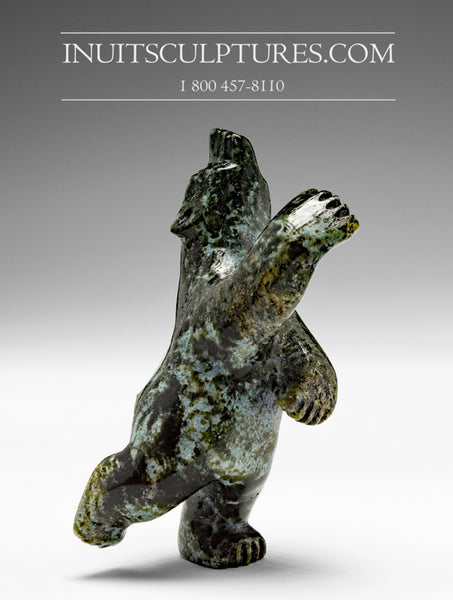 3" Green Speckled Dancing Bear by Adamie Mathewsie