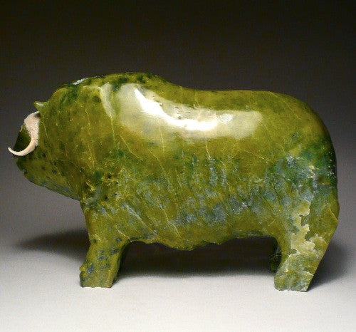 9.5" Apple Green Muskox by Joamie Aipeelee