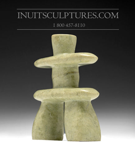 5" Light Green Inukshuk by Alex Lyta