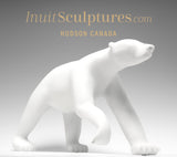 21" Walking Polar Bear by Joe Jaw Ashoona *Striding*