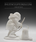 5" Eskimo Hunter and Seal by World Famous Manasie Akpaliapik