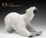 15" Rare Open Mouth Polar Bear by Paul Malliki  *Rory* CURATOR'S CHOICE