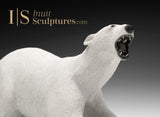 15" Rare Open Mouth Polar Bear by Paul Malliki  *Rory* CURATOR'S CHOICE