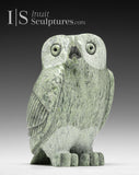 6" SIGNATURE Owl RARE Pale Green by Pits Qimirpik *Hooty*