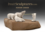 6" Young Hunter & Polar Bears by Jamesie Natsiapik *New Friends*